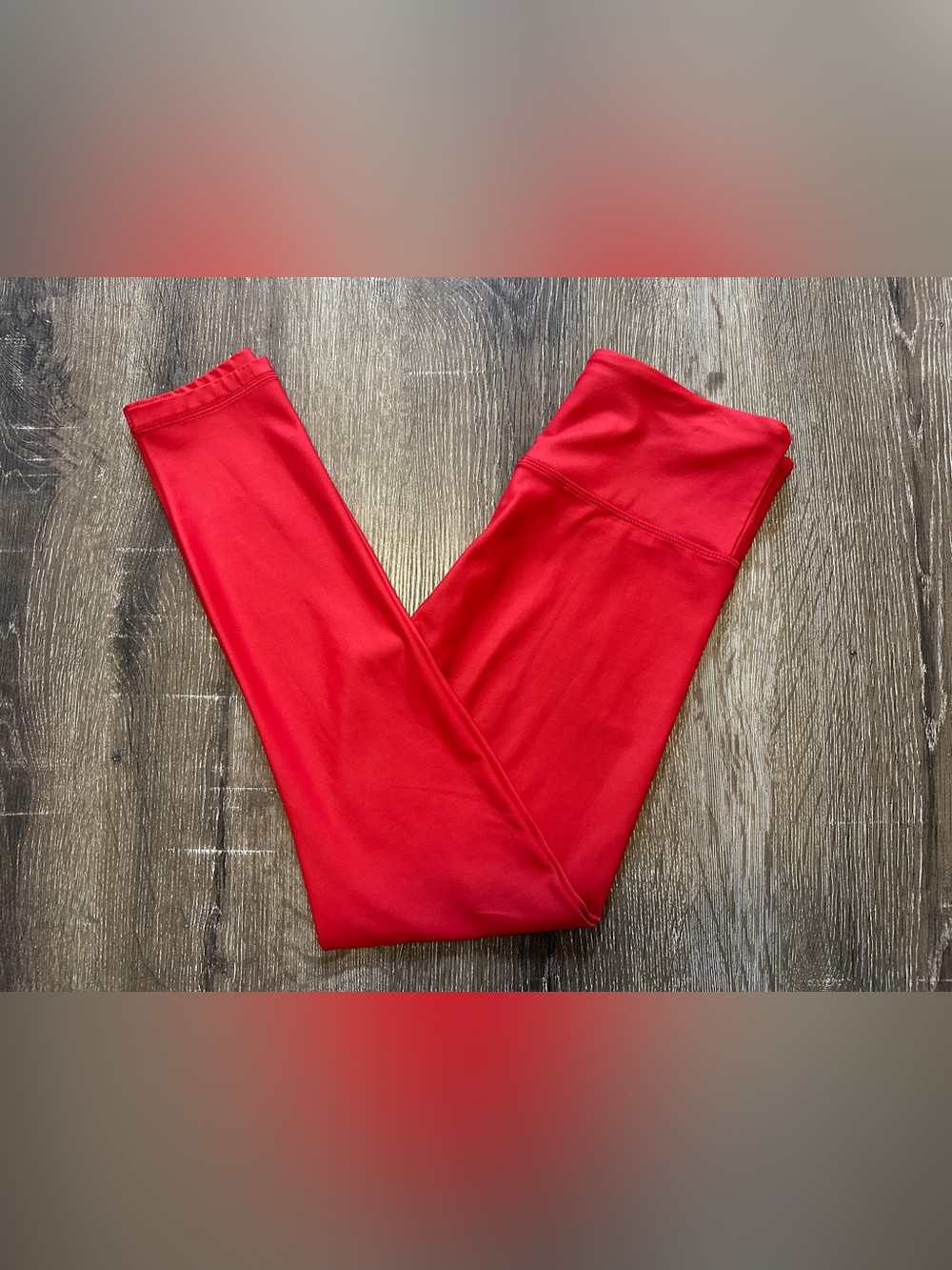Zyia - High-Rise Red Active Leggings for Women - Size 6-8